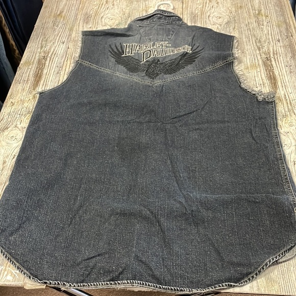 Harley Davidson Jean Sleeveless Men's Vest - Picture 6 of 7